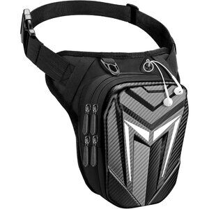 💫 Men Black Expandable Storage Hip Bag Strap Water-Resistant Motorcycle Hiking